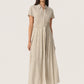 Soaked in Luxury Arjana Maxi Dress | Khaki Green & White Dot