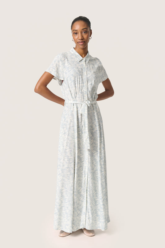 Soaked in Luxury Arjana Maxi Dress | Silver Blue Stoke