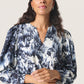 Soaked in Luxury Jazzlyn Blouse | Dark Navy Landscape Print