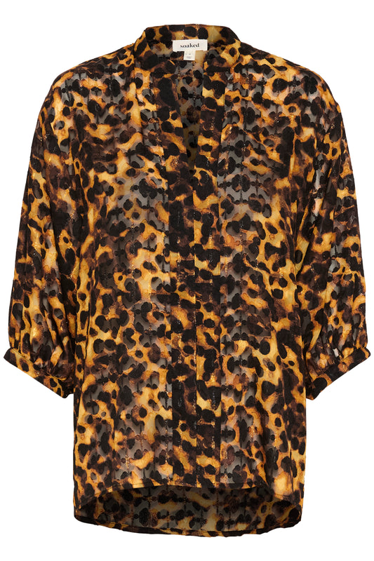 Soaked in Luxury Gunvy Amily Blouse | Tortoise Print