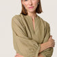 Soaked in Luxury Kettie Amily Blouse | Covert Green