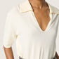 Soaked in Luxury Spina Polo Pullover | Whisper White