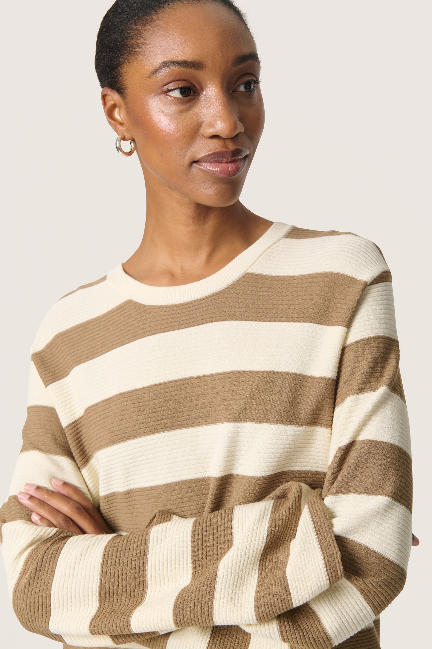 Soaked in Luxury Lidya Pullover | Elm & White Stripe