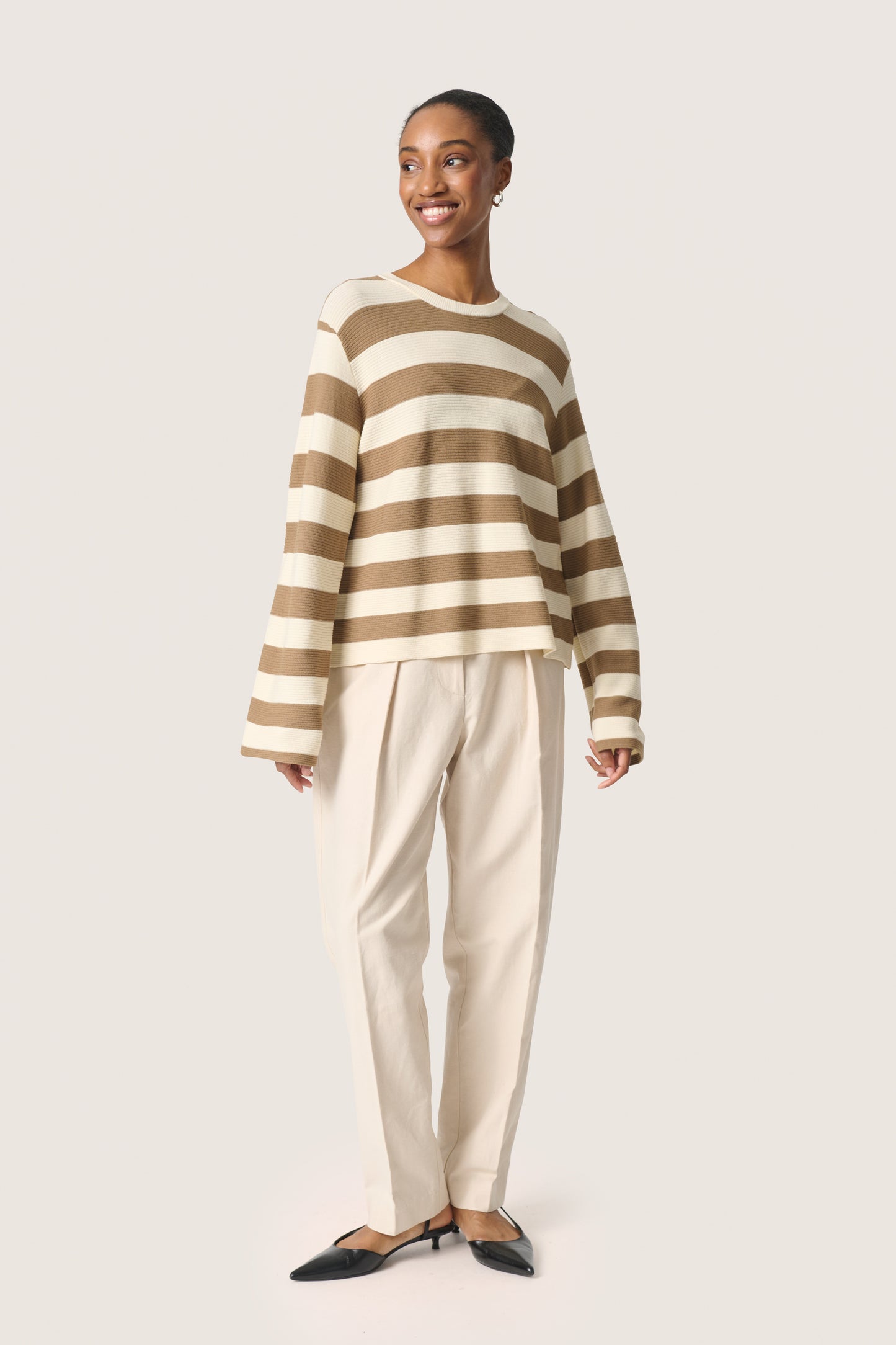 Soaked in Luxury Lidya Pullover | Elm & White Stripe