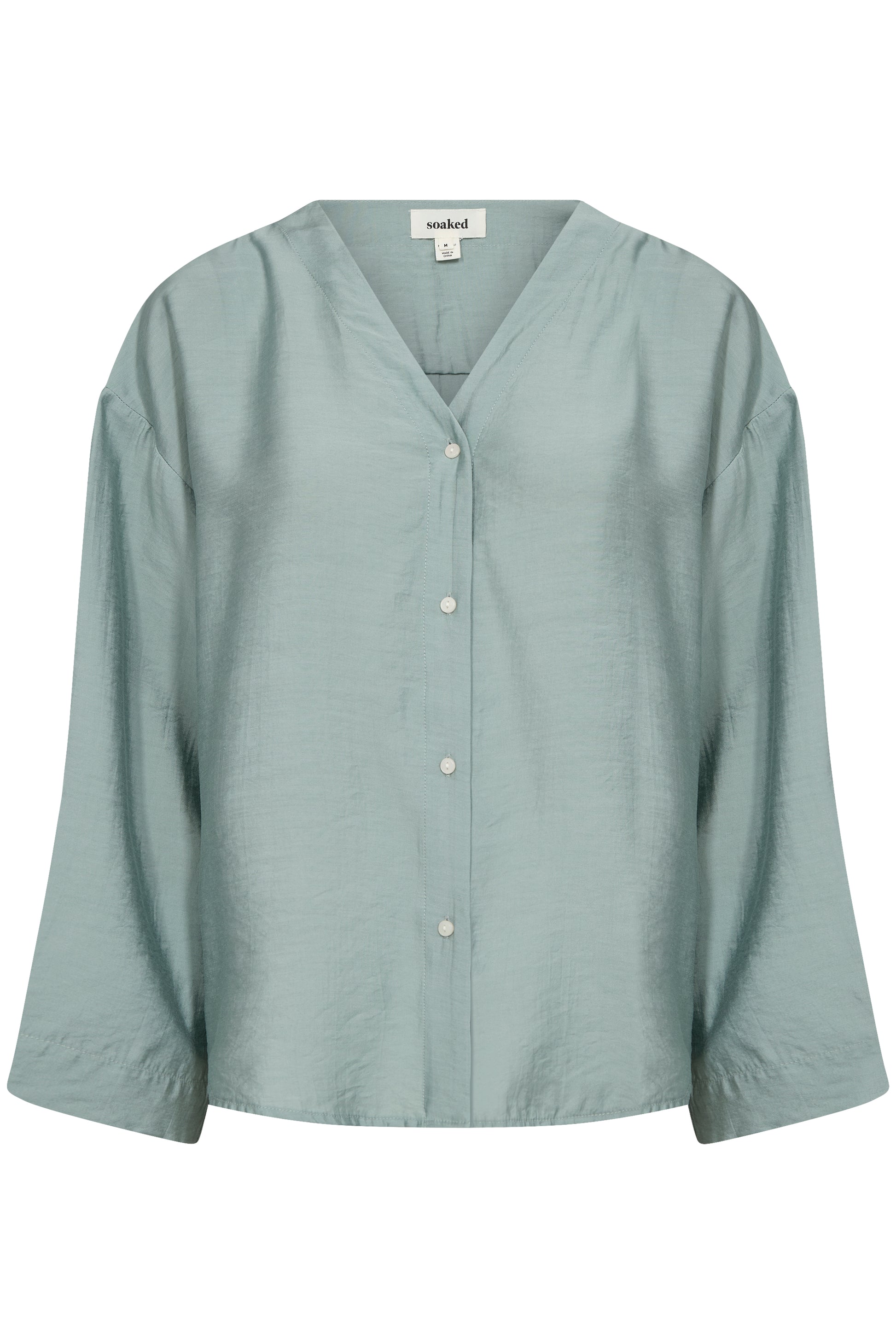 Soaked in Luxury Leodora Shirt Blouse | Silver Blue