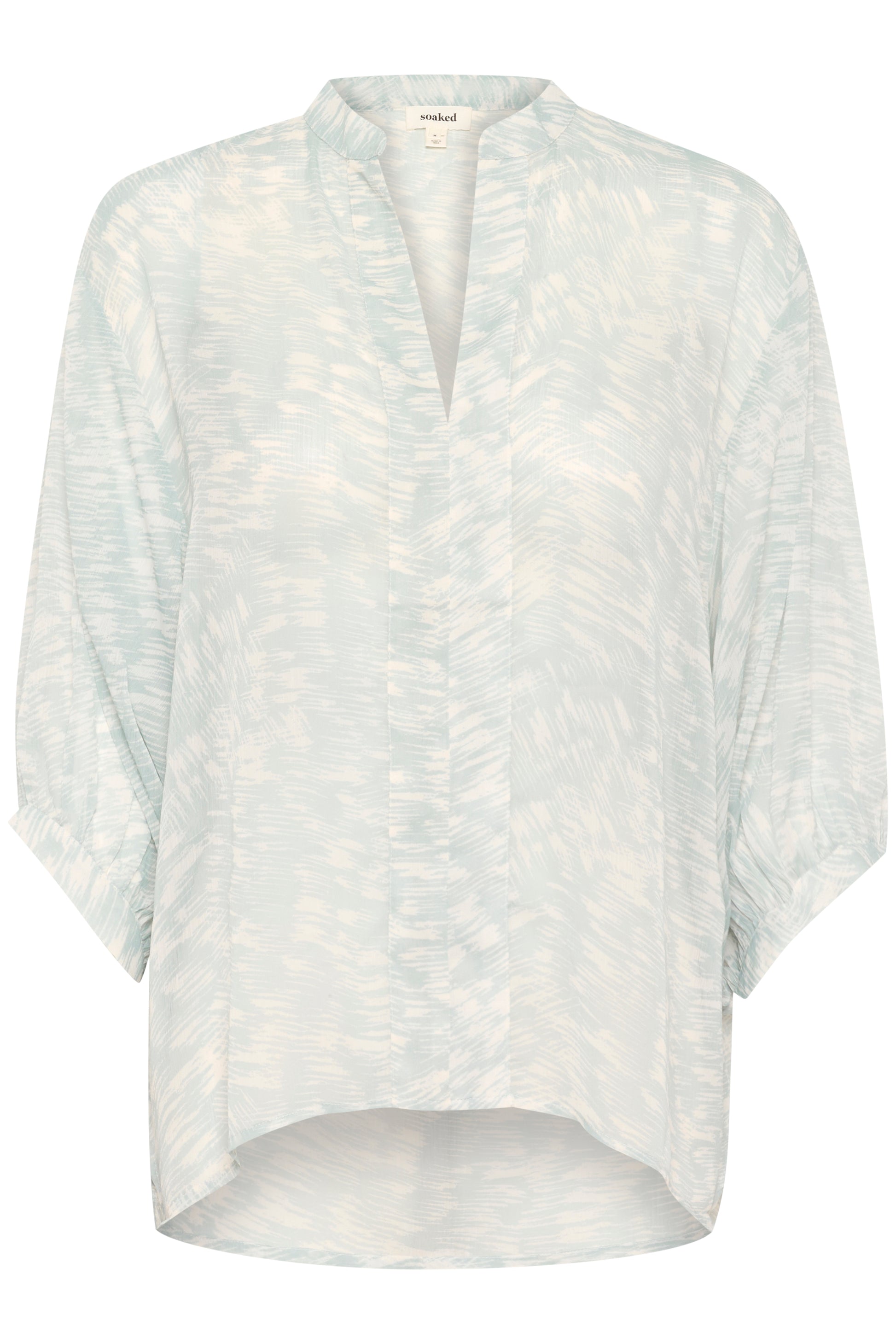 Soaked in Luxury Marta Amily Blouse | Silver Blue Stroke
