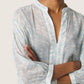 Soaked in Luxury Marta Amily Blouse | Silver Blue Stroke
