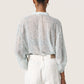 Soaked in Luxury Marta Amily Blouse | Silver Blue Stroke