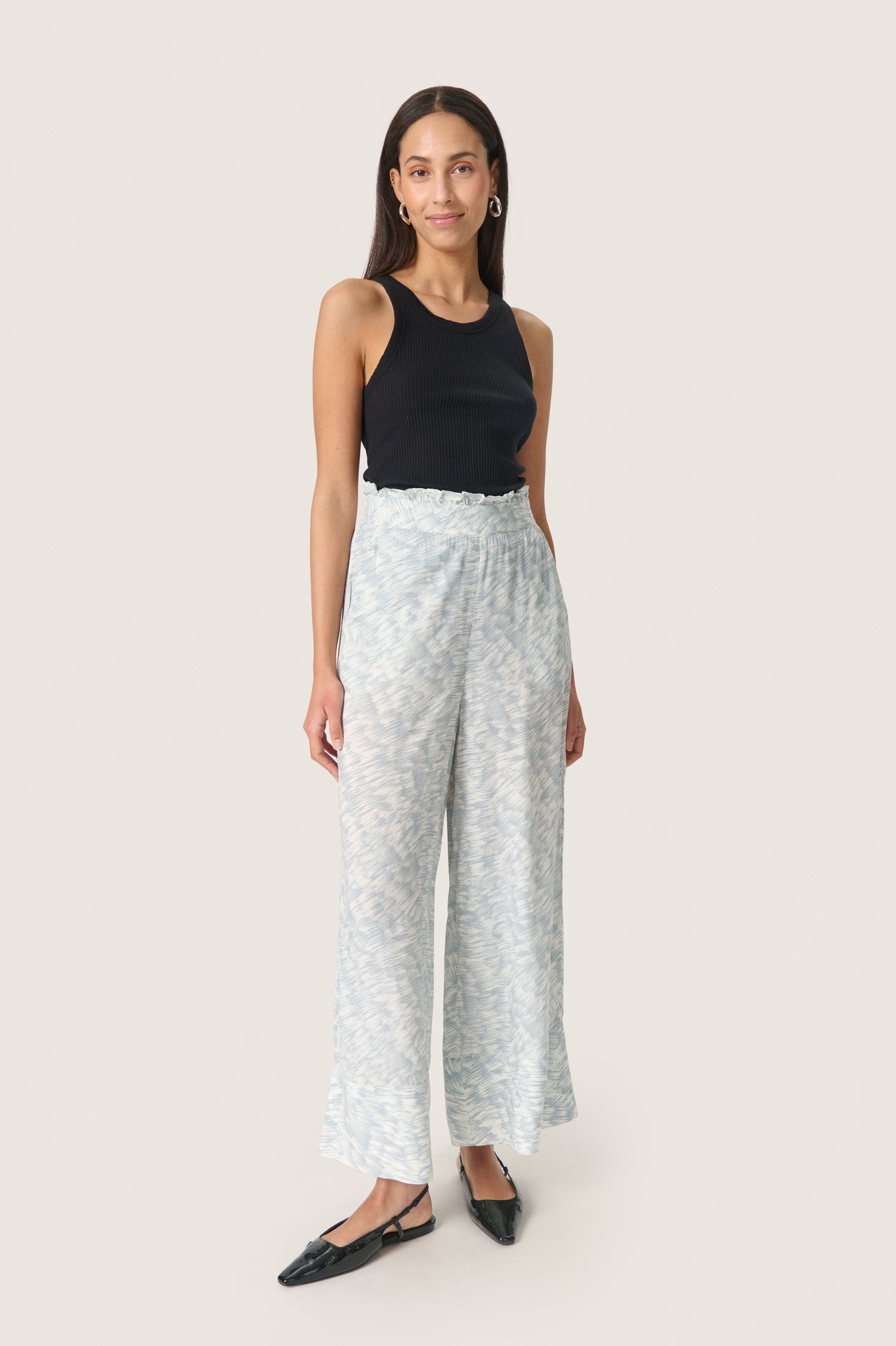 Soaked in Luxury Arjana Zaya Pants | Silver Blue Stroke