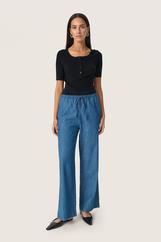 Soaked in Luxury Chamy Faustina Pants | Medium Blue Denim