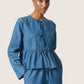 Soaked in Luxury Chamy Shirt Blouse | Medium Blue Denim