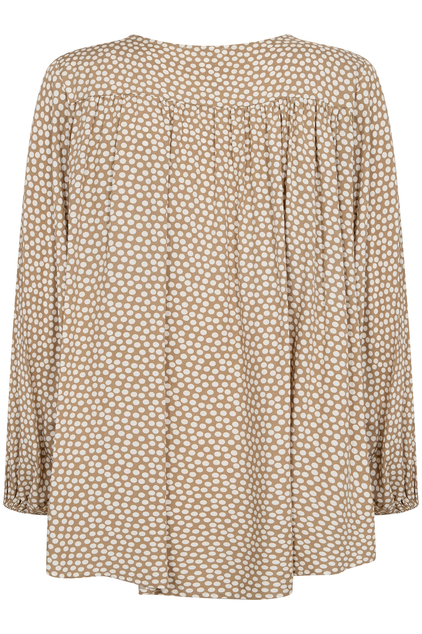Soaked in Luxury Arjana Leodora Blouse | Khaki Green & White Dots
