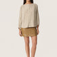 Soaked in Luxury Arjana Leodora Blouse | Khaki Green & White Dots
