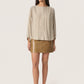 Soaked in Luxury Arjana Leodora Blouse | Khaki Green & White Dots