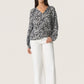 Soaked in Luxury Zaya Spring Blouse | Black Stroke Print