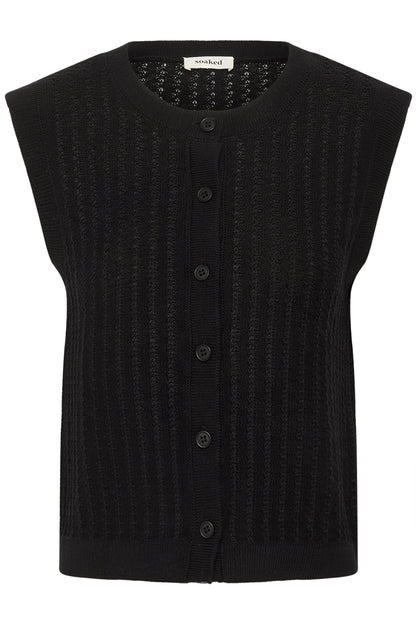 Soaked in Luxury Susanna Knitted Waistcoat | Black