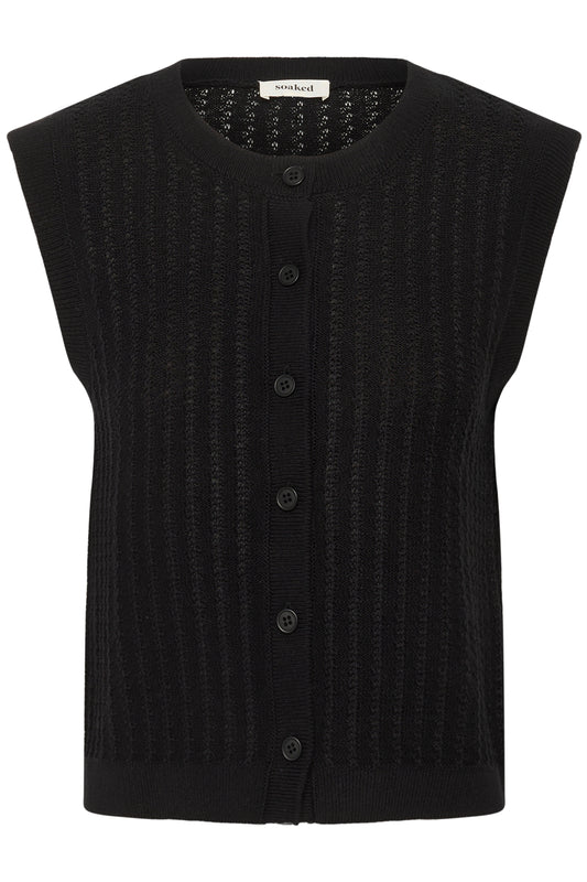 Soaked in Luxury Susanna Knitted Waistcoat | Black