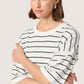 Soaked In Luxury Spina Boxy Pullover | White with Grape Leaf Stripe