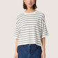 Soaked In Luxury Spina Boxy Pullover | White with Grape Leaf Stripe