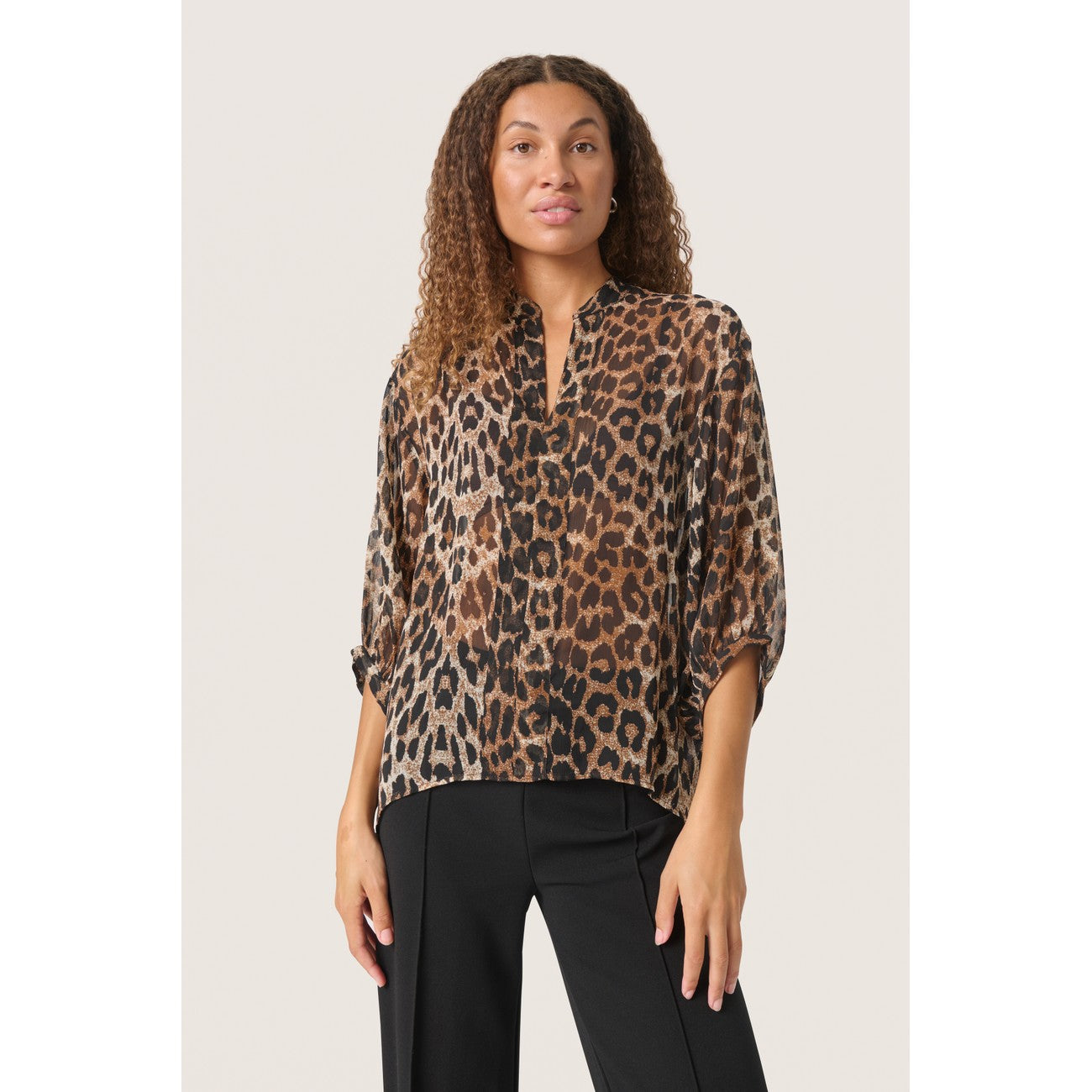 Soaked in Luxury Zakira Amily Blouse | Leopard
