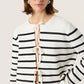 Soaked in Luxury Haven Cardigan | White with Black Stripes
