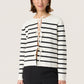 Soaked in Luxury Haven Cardigan | White with Black Stripes