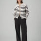 Soaked in Luxury Haven Cardigan | White with Black Stripes