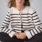 Soaked in Luxury Haven Cardigan | White with Black Stripes