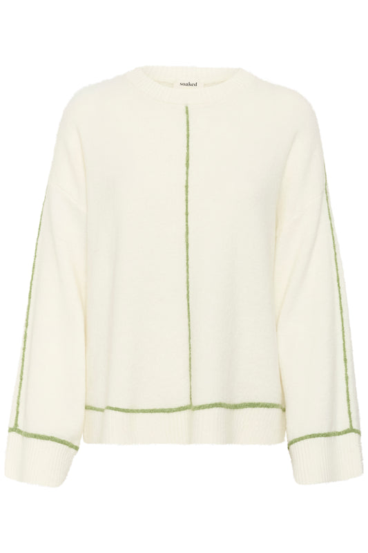 Soaked in Luxury Amani Contrast Pullover | Broken White