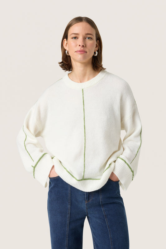 Soaked in Luxury Amani Contrast Pullover | Broken White