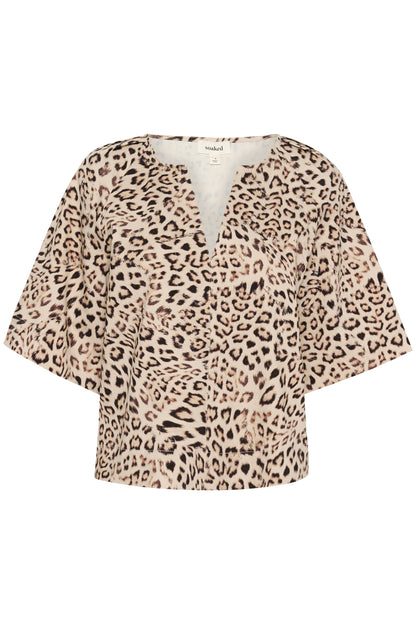 Soaked in Luxury Jalina Blouse | Leopard Print