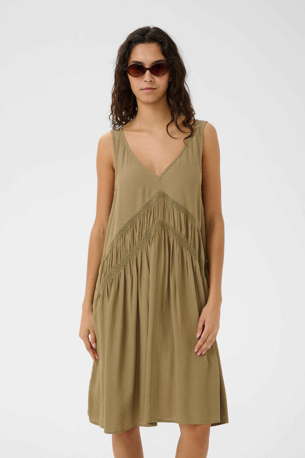 Kleio Strap Dress | Dusky Green