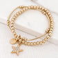 Envy Gold Double Layer Stretch Bracelet with Diamante Star