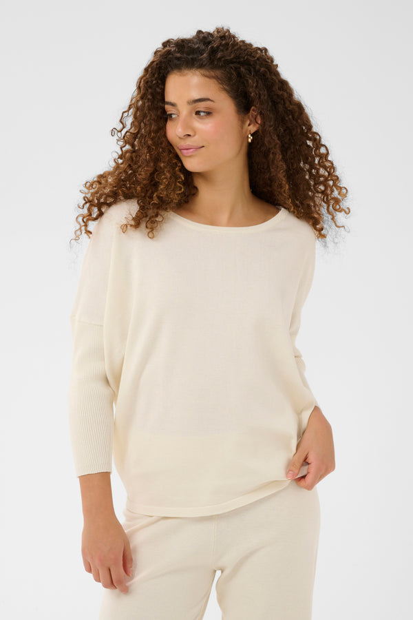 Saint Tropez Mila Round Neck Jumper | Seedpearl Melange
