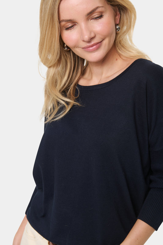 Saint Tropez Mila Round Neck Pullover | Night Sky