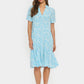 Saint Tropez Eda Short Sleeve Dress | Ethereal Blue Leo