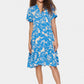 Saint Tropez Eda Short Sleeve Dress | Campanula Water Blooms