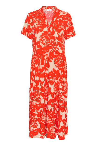 Saint Tropez EdaSZ Short Sleeve Maxi Dress | Poinciana Water Blooms