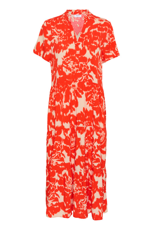 Saint Tropez EdaSZ Short Sleeve Maxi Dress | Poinciana Water Blooms