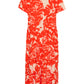 Saint Tropez Eda Short Sleeve Maxi Dress | Poinciana Water Blooms