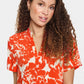 Saint Tropez Eda Short Sleeve Maxi Dress | Poinciana Water Blooms