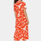 Saint Tropez Eda Short Sleeve Maxi Dress | Poinciana Water Blooms