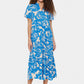 Saint Tropez Eda Short Sleeve Maxi Dress | Campanula Water Blooms