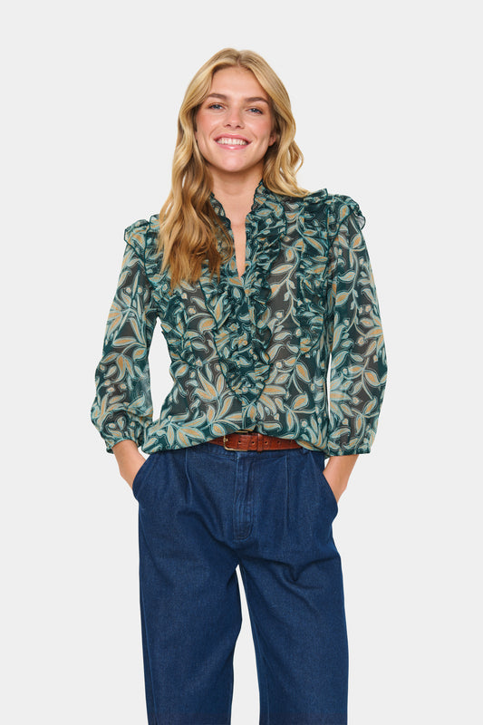 Saint Tropez MaxineSZ Blouse | Pine Autumn Floral