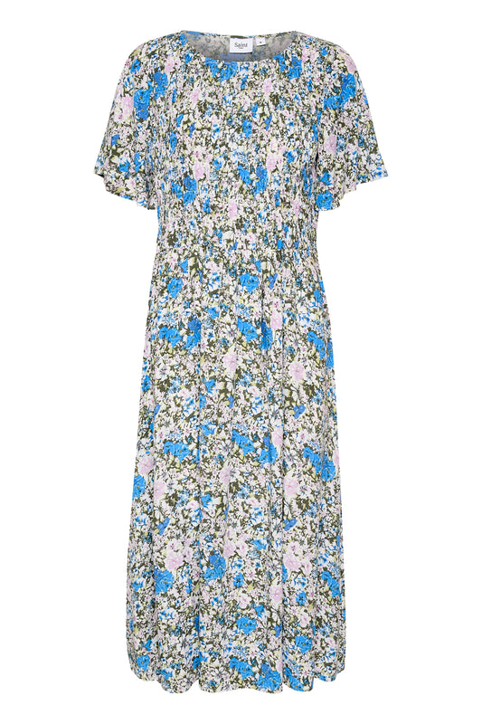 Saint Tropez GislaSZ Maxi BS Dress in Campanula Garden floral print