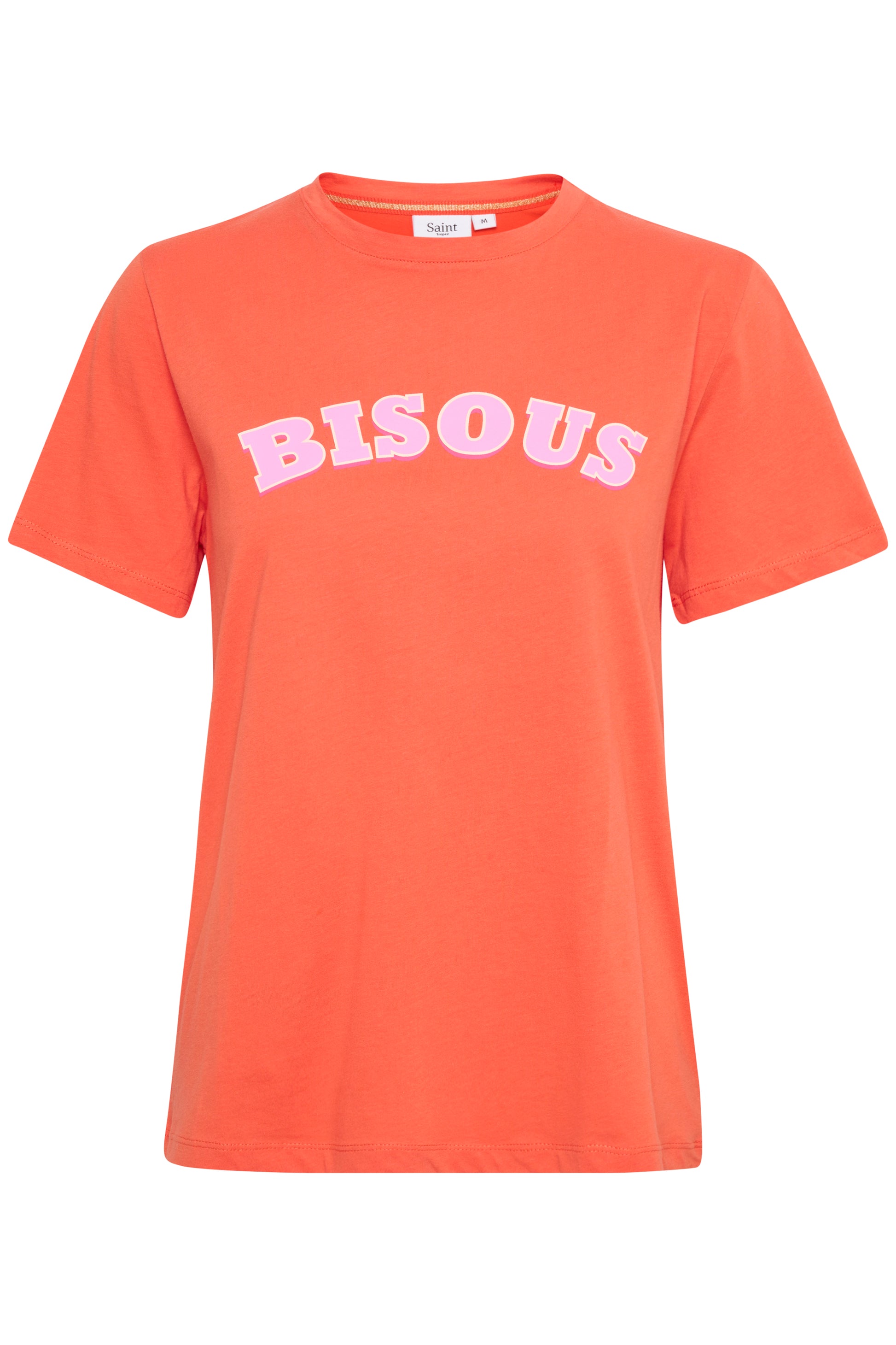 Saint Tropez DajliSZ T-Shirt in Tiger Lily Orange with Bisous slogan