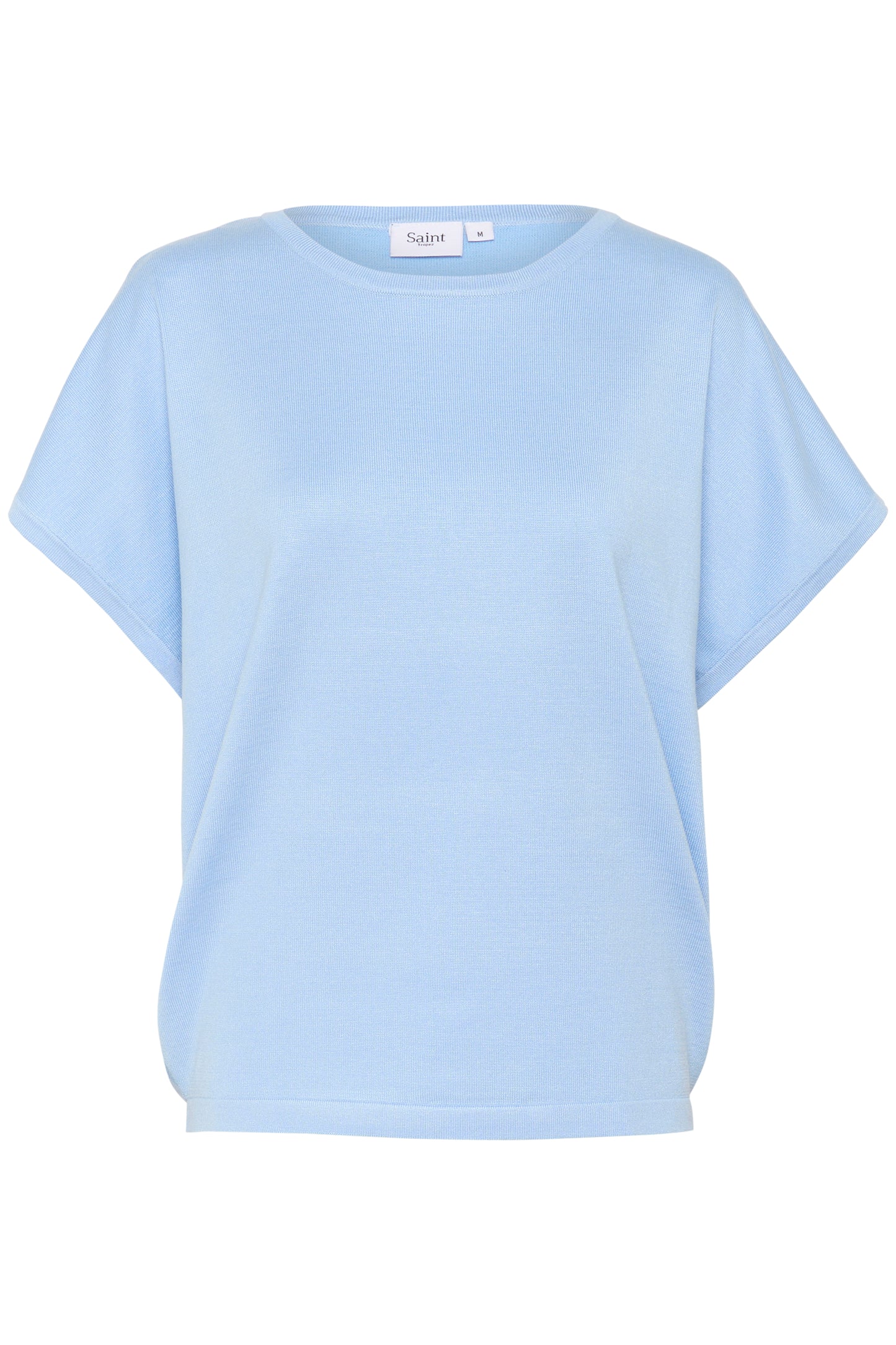 Saint Tropez MilaSZ Round Neck Short Sleeve Pullover | Chambray Blue