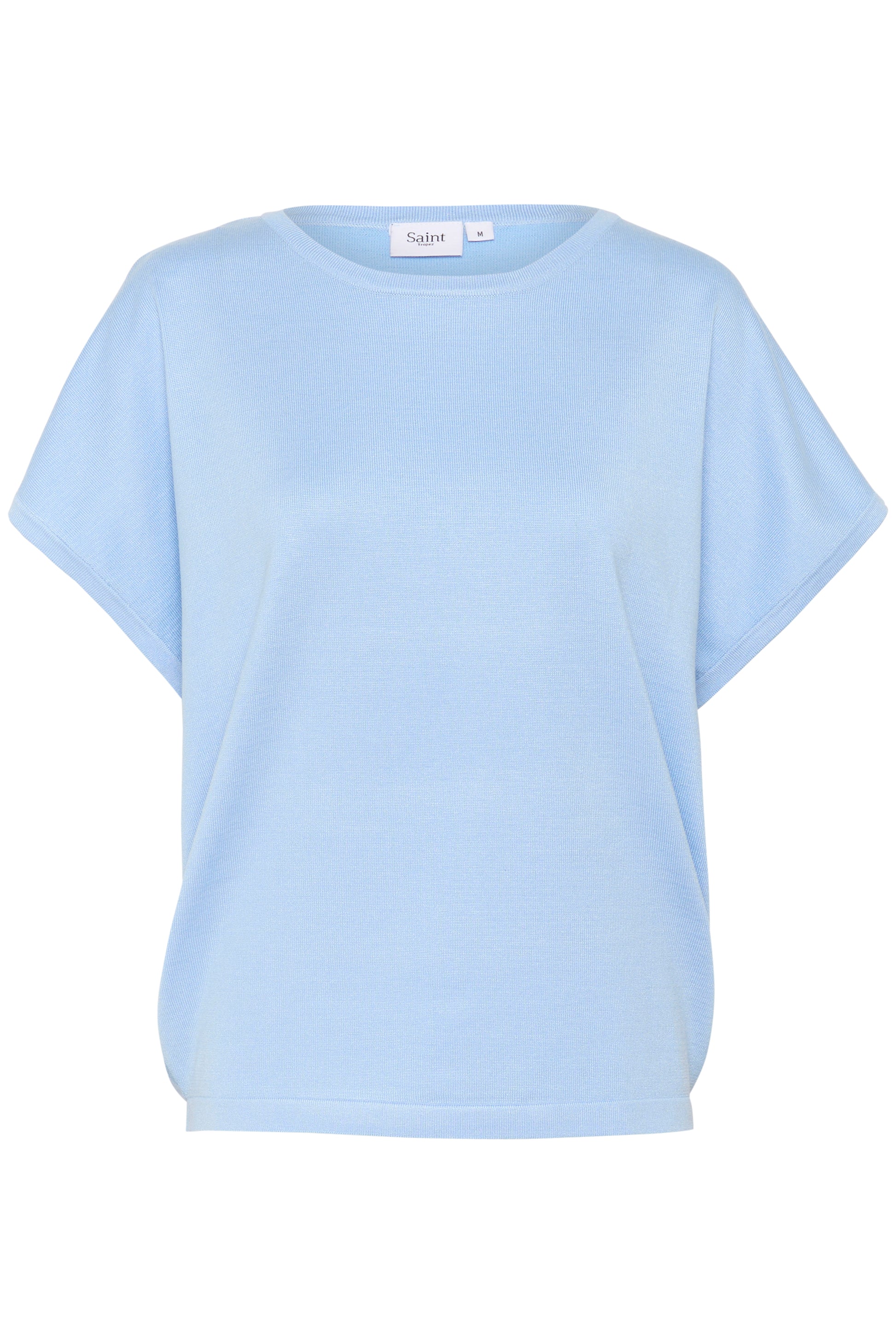 Saint Tropez MilaSZ Round Neck Short Sleeve Pullover | Chambray Blue