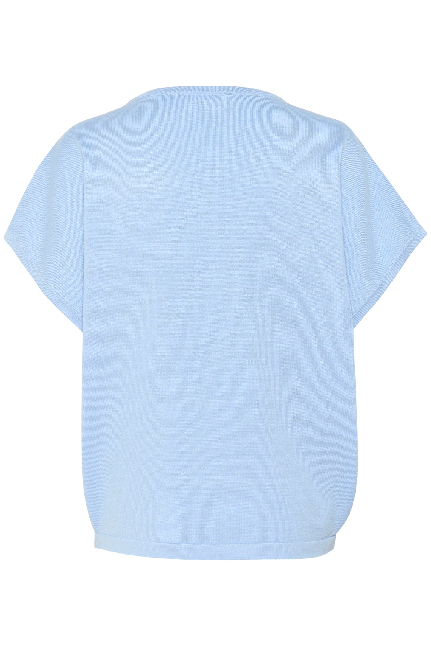 Saint Tropez Mila Round Neck Short Sleeve Pullover | Chambray Blue