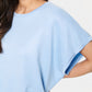 Saint Tropez Mila Round Neck Short Sleeve Pullover | Chambray Blue